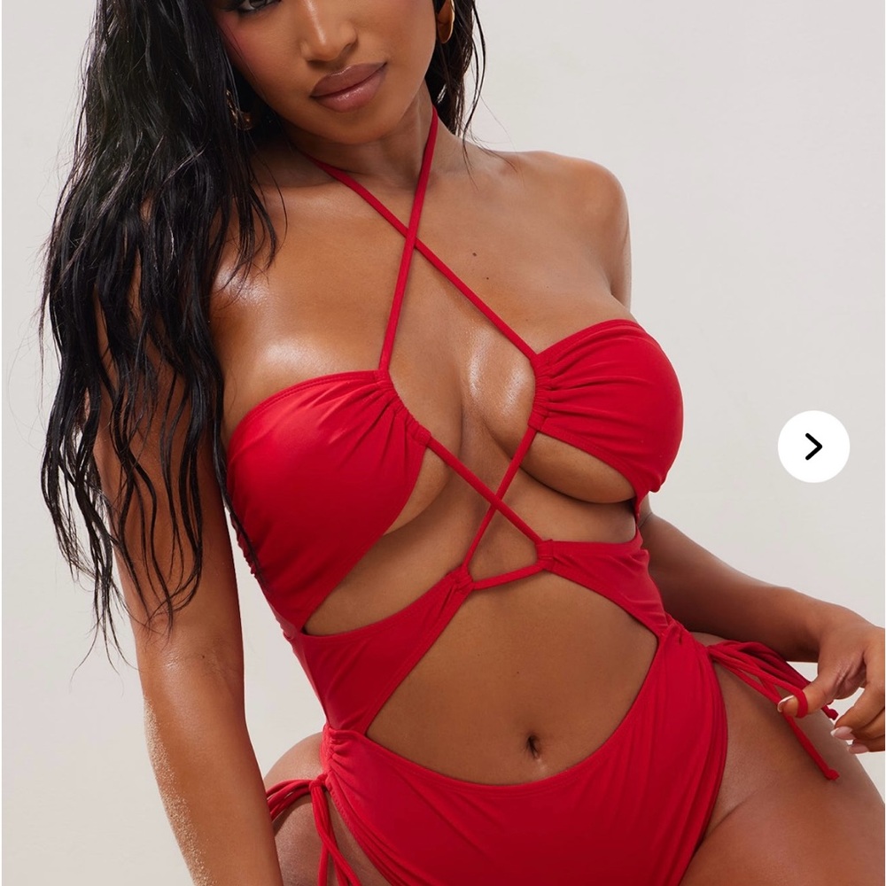Red Strappy Swimsuit